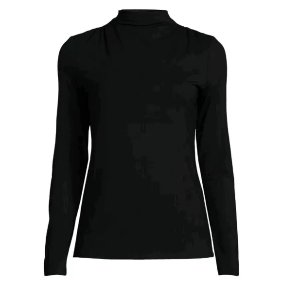 Elie Tahari Women's Mock Neck Top Black Long Sleeve Size Medium NWT $110 - Picture 3 of 3